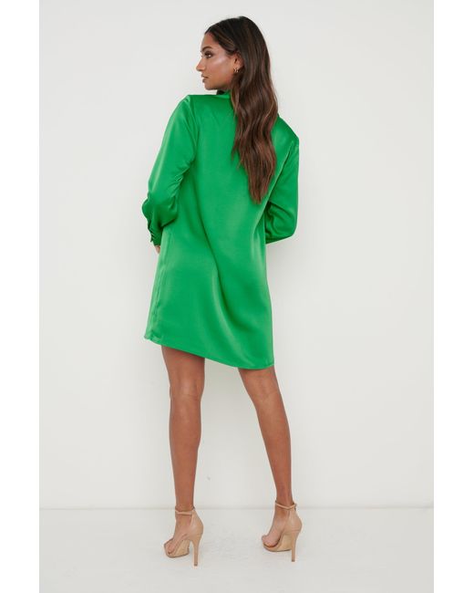 Oversized satin shirt clearance dress