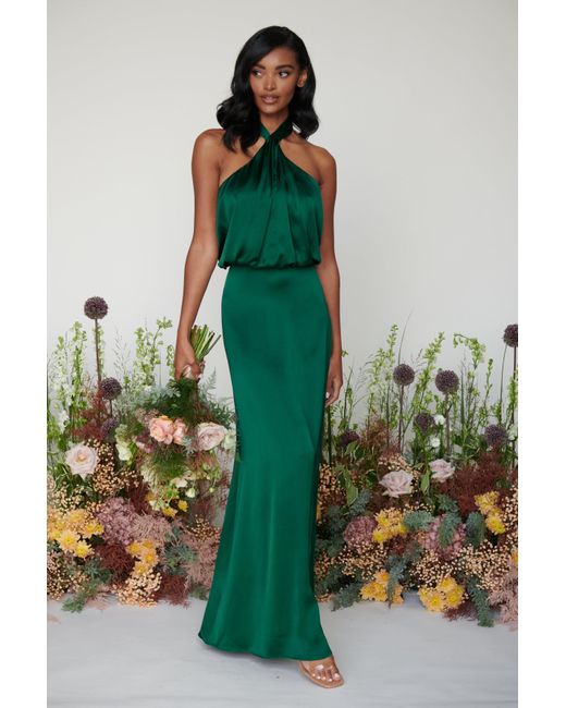 Pretty Lavish Sammie Recycled Maxi Bridesmaid Dress in Green | Lyst