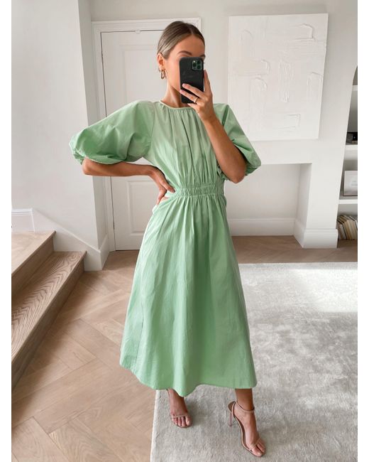 Pretty Lavish Ruby Cut Out Midi Dress in Green | Lyst