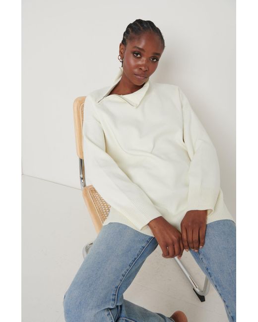 Pretty Lavish Maeve Zip Collared Jumper | Lyst
