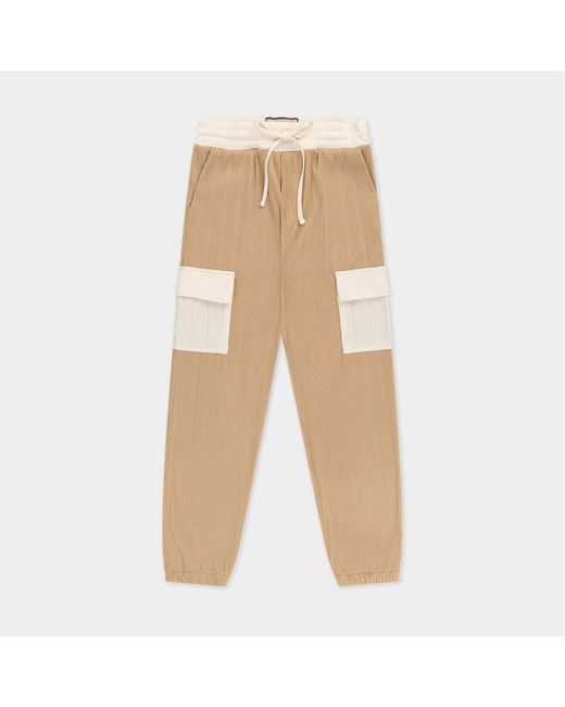 Tan/ecru Tait Contrast Cargo Trouser 