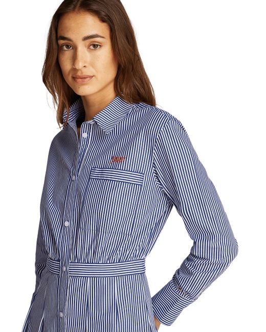 Robe chemise à rayures Tommy Hilfiger en coloris Blue