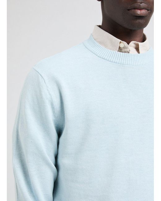 Pull léger en coton et lin SELECTED pour homme en coloris Blue