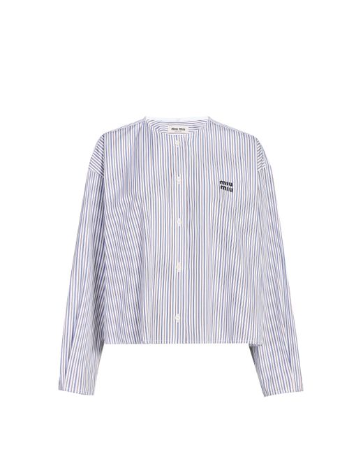 Chemise courte en coton Miu Miu en coloris Purple