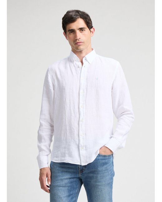 Chemise en lin Hackett pour homme en coloris White