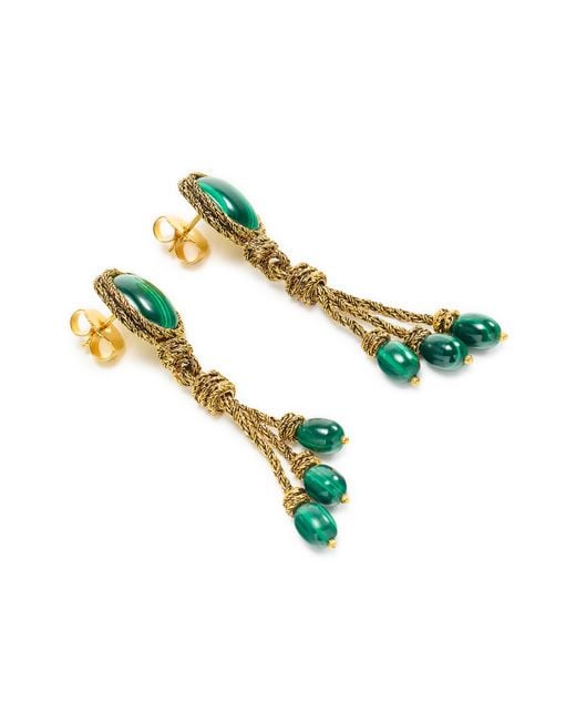 Boucles d'oreille Miki en malachite Aurelie Bidermann en coloris Green