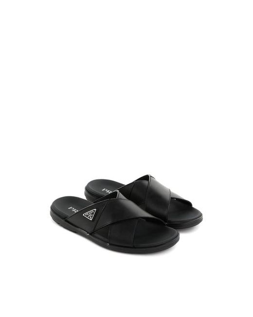 Sandales En Cuir Prada pour homme en coloris Black