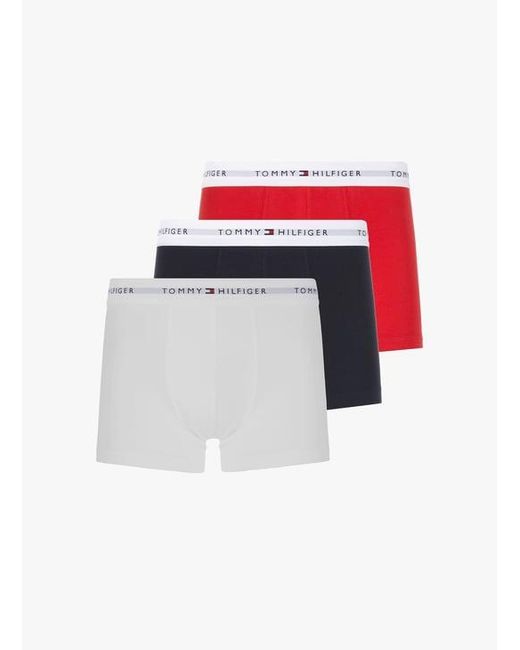 Lot De 3 Boxers En Coton Organique Tommy Hilfiger pour homme en coloris White