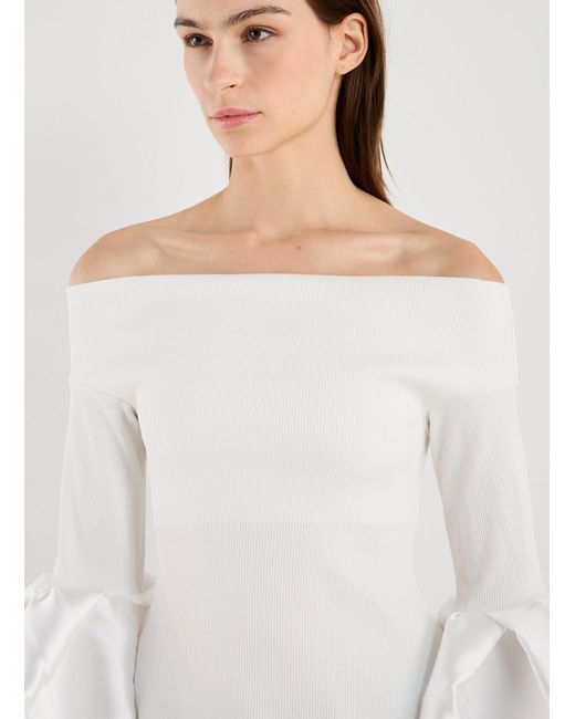 Haut à épaules dénudées et manches bouffantes en coton Marques'Almeida en coloris White