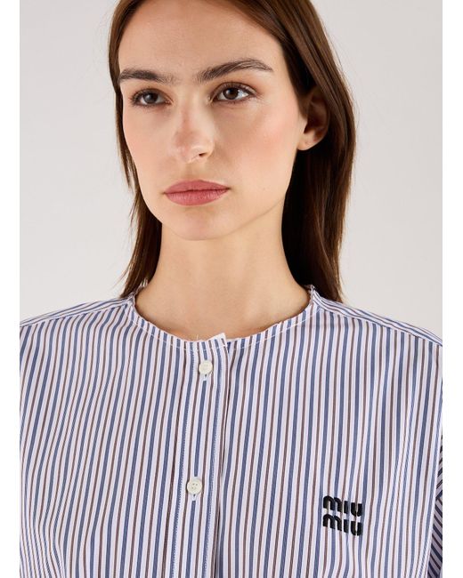 Chemise courte en coton Miu Miu en coloris Purple