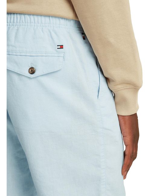 Short en lin mélangé Tommy Hilfiger pour homme en coloris Blue