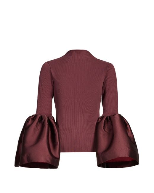 Haut à manches bouffantes en coton mélangé Marques'Almeida en coloris Purple