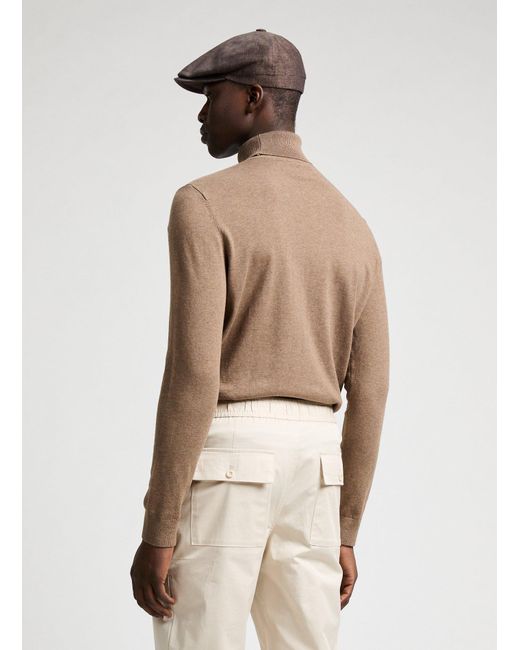 Pull col roulé SELECTED pour homme en coloris Natural