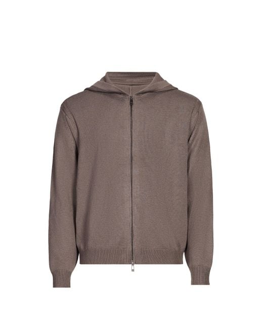 Gilet à capuche en laine et coton mélangés ARMANI EXCHANGE pour homme en coloris Gray