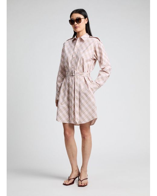 Robe midi imprimée en coton Burberry en coloris Natural