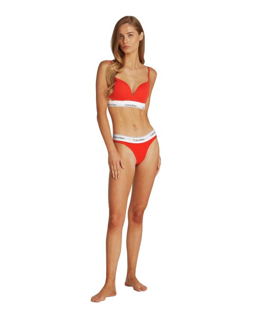 String en coton Calvin Klein en coloris Red