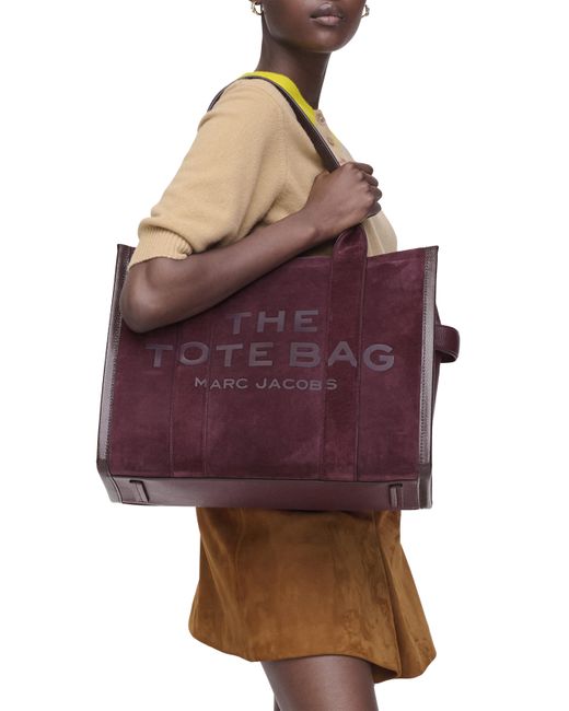 Sac cabas The Suede Large Tote Marc Jacobs en coloris Purple