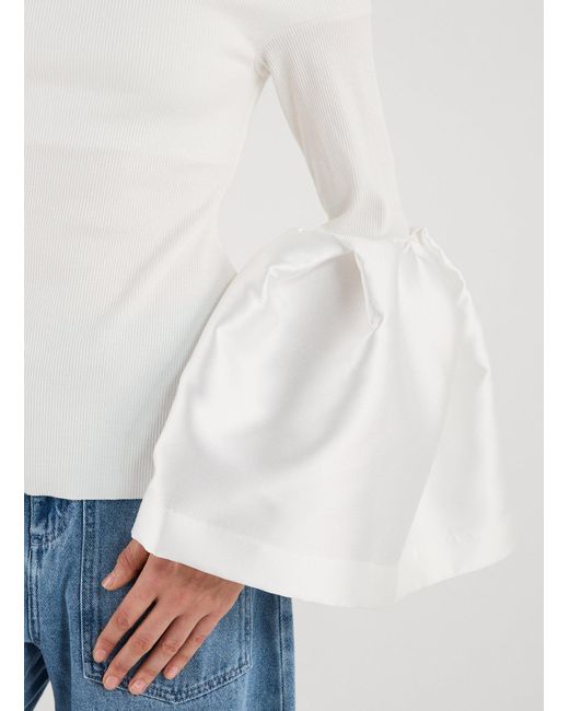Haut à épaules dénudées et manches bouffantes en coton Marques'Almeida en coloris White
