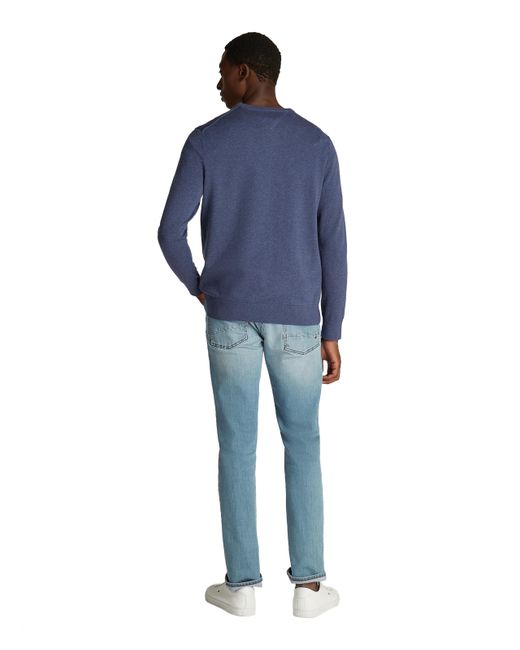 Pull à drapeau brodé en coton Tommy Hilfiger pour homme en coloris Blue