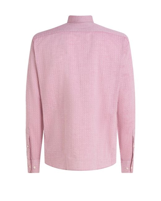 Chemise à motif en coton Tommy Hilfiger pour homme en coloris Pink