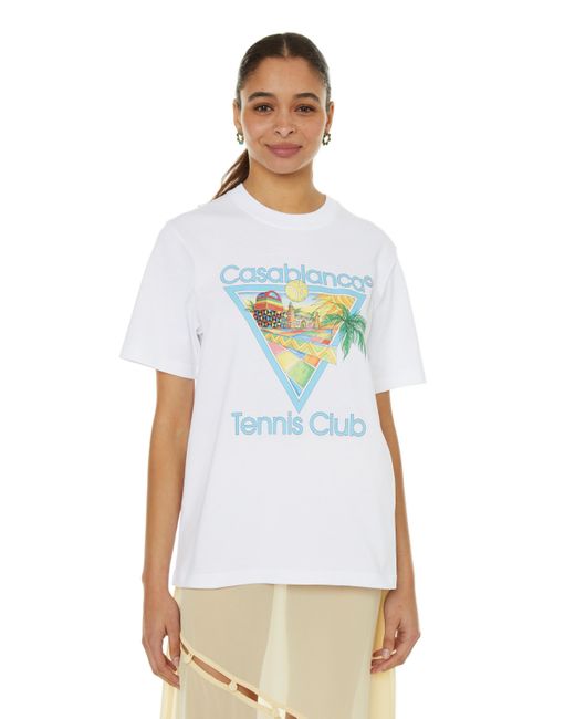 T-shirt en coton imprimé Casablancabrand en coloris White