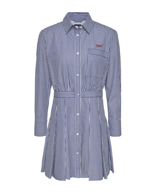 Robe chemise à rayures Tommy Hilfiger en coloris Blue