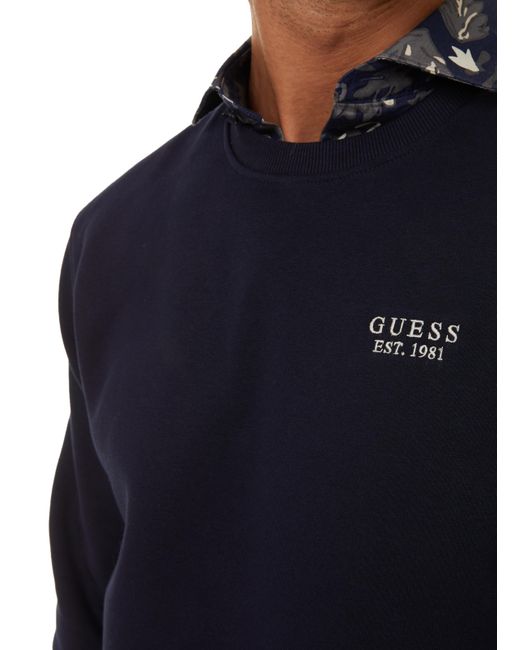 Pull en coton mélangé Guess pour homme en coloris Blue