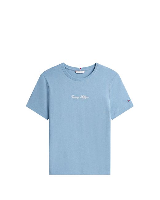 T-shirt à logo en coton Tommy Hilfiger en coloris Blue