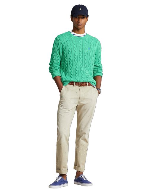 Pull en maille torsadée Polo Ralph Lauren pour homme en coloris Green