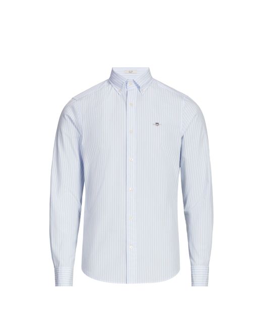 Chemise rayée en coton Gant pour homme en coloris Blue