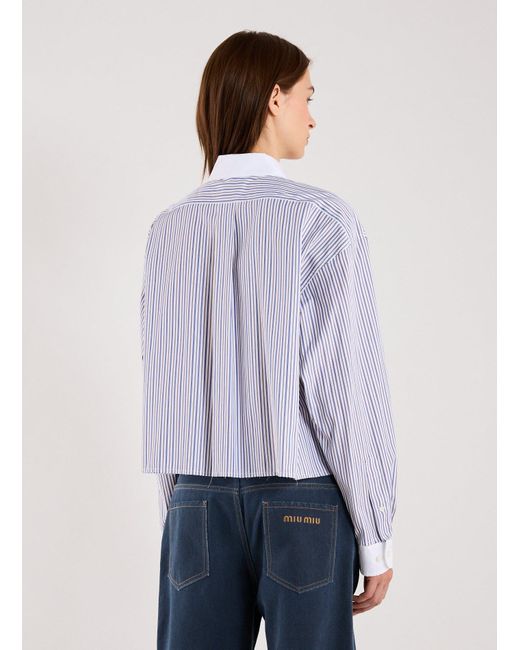 Chemise courte en coton Miu Miu en coloris Purple