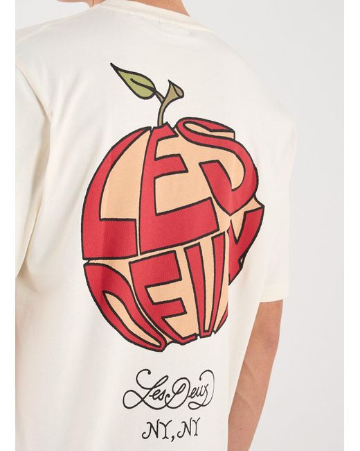 T-shirt à imprimé en coton Les Deux pour homme en coloris White