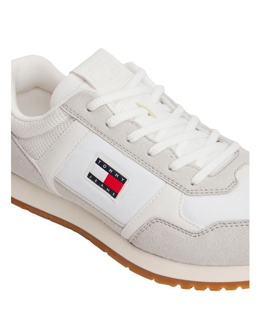 Baskets multitextures Tommy Hilfiger pour homme en coloris White