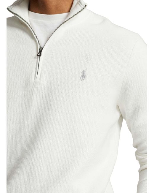 Pull à col zippé Polo Ralph Lauren pour homme en coloris White