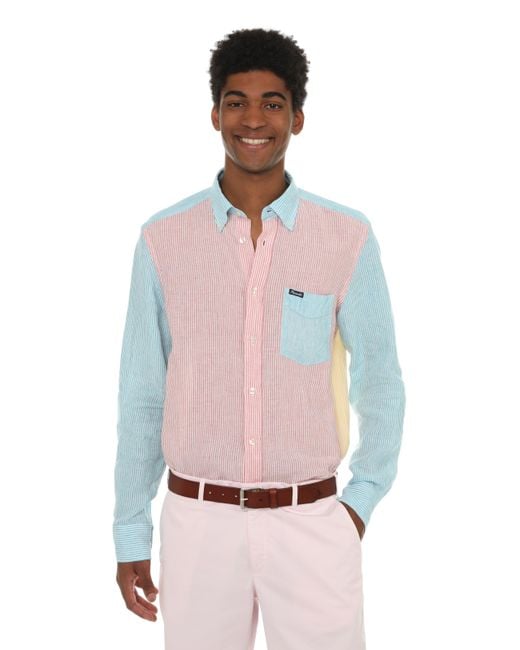Chemise a rayures en lin Faconnable pour homme en coloris Gris Lyst
