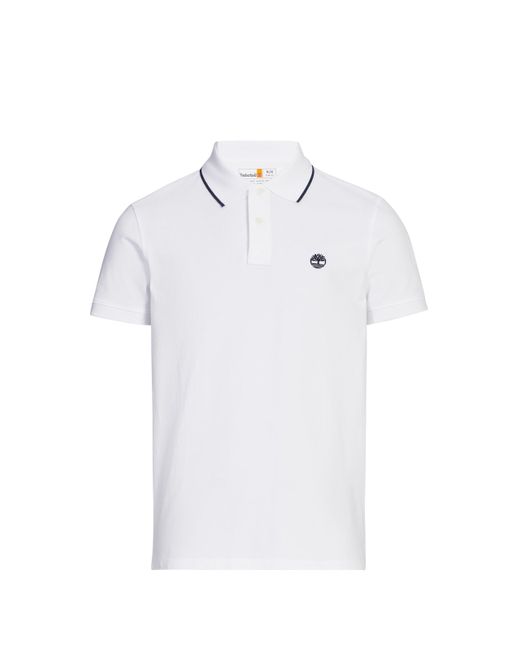 Polo manches courtes en coton Timberland pour homme en coloris White