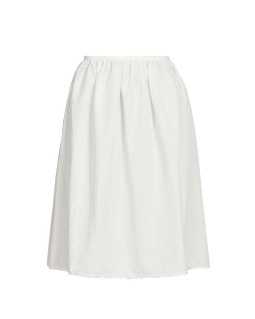 Jupe évasée en popeline de coton et lin Miu Miu en coloris White