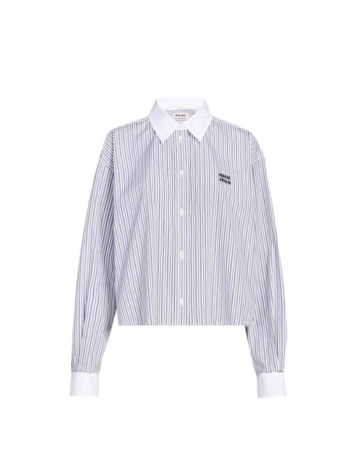 Chemise courte en coton Miu Miu en coloris Purple