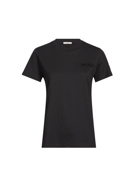 T-shirt en coton Moncler en coloris Black