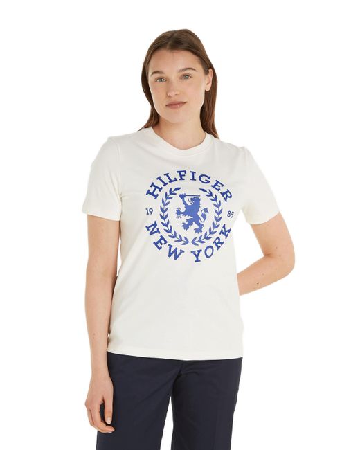 T-shirt à logo Tommy Hilfiger en coloris White