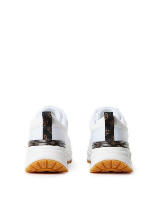 Baskets compensée bi-matière Guess en coloris White
