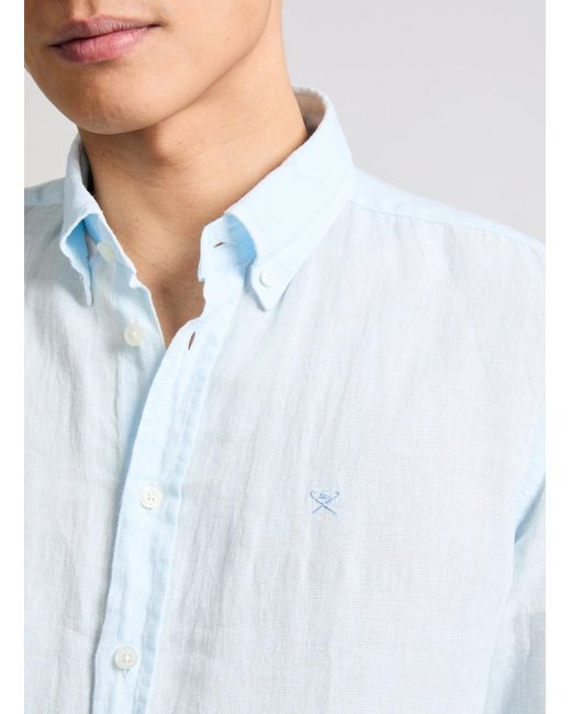 Chemise en lin Hackett pour homme en coloris Blue
