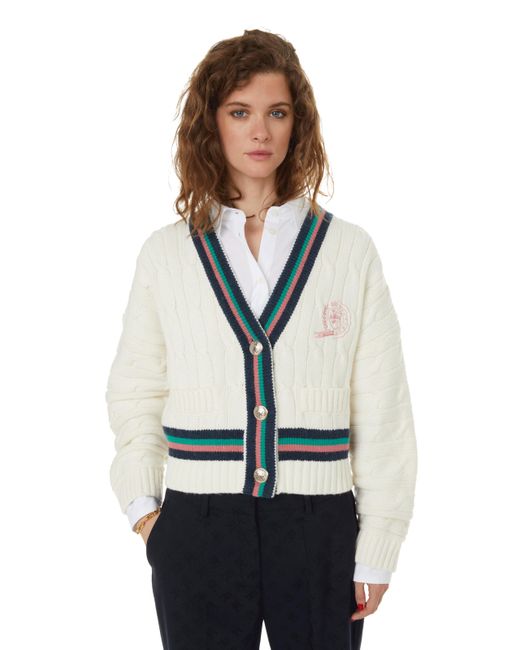 Tommy Hilfiger Tommy Icons Wool-blend Cardigan in White | Lyst UK