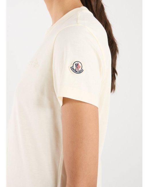 T-shirt en coton Moncler en coloris Natural