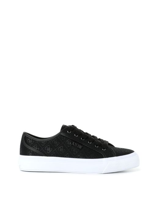Baskets en toile à logo Guess en coloris Black