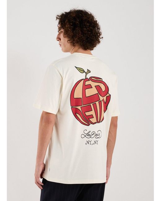 T-shirt à imprimé en coton Les Deux pour homme en coloris White
