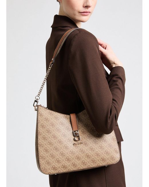Sac à main imprimé monogramme Guess en coloris White