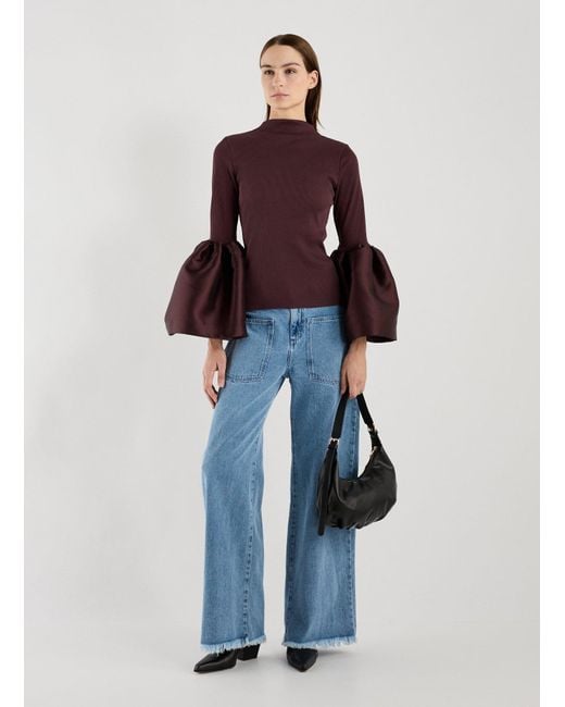 Haut à manches bouffantes en coton mélangé Marques'Almeida en coloris Purple