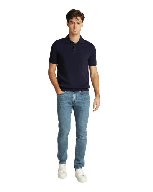 Polo rayé en coton Tommy Hilfiger pour homme en coloris Blue