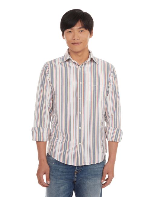 Chemise rayée en coton Gant pour homme en coloris White
